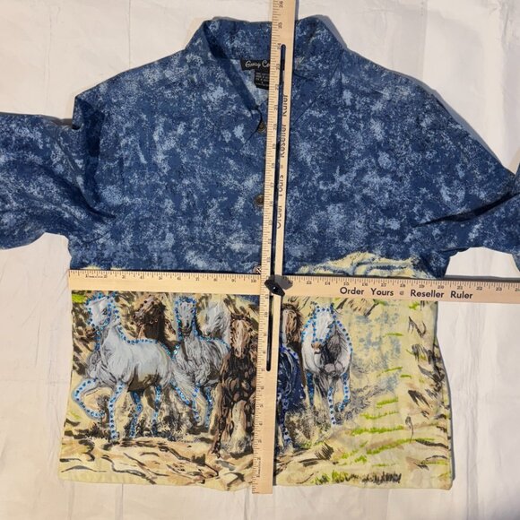 Candy Couture Horse Mustang Steed Bead Embellished Button Front Jacket - Large - Picture 6 of 8